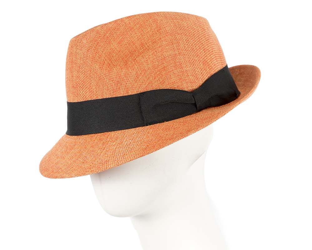 Orange Fedora Homburg Hat